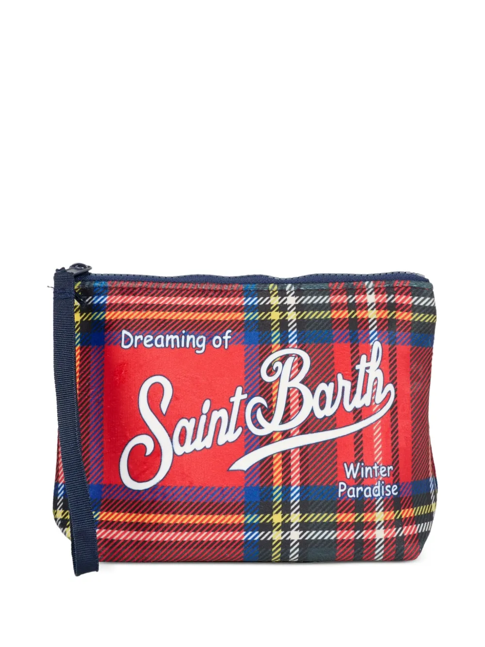MC2 Saint Barth plaid-pattern zipped pochette | Red | Image 1