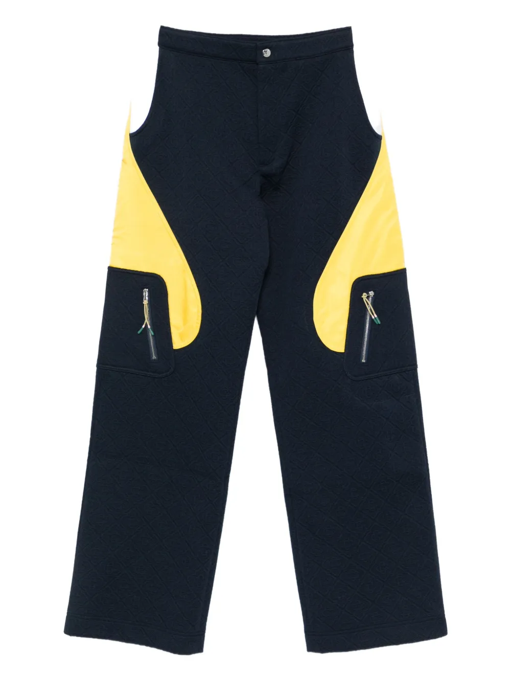 Casablanca Textured Panelled Trousers In Black