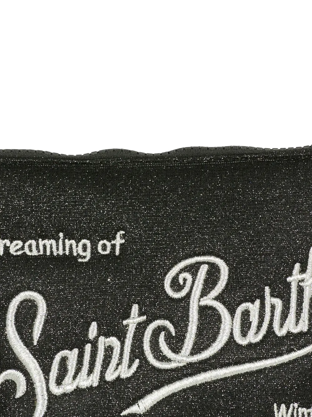 Mc2 Saint Barth Glitter-embroidered Pouch In Black
