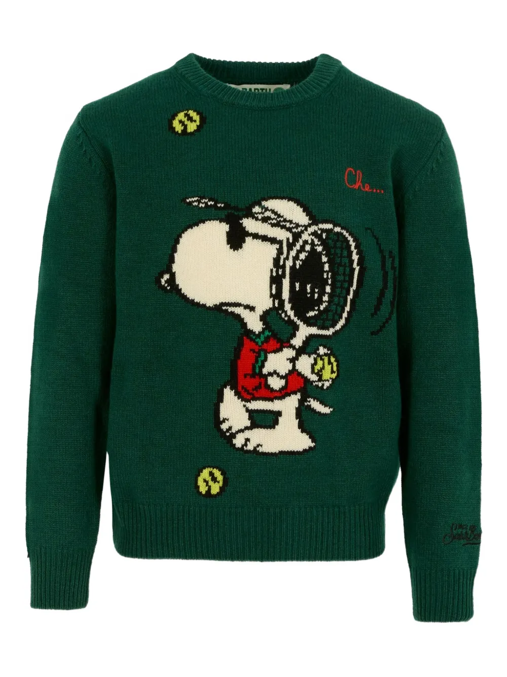 MC2 Saint Barth Kids snoopy tennis sweater | Green | Image 1