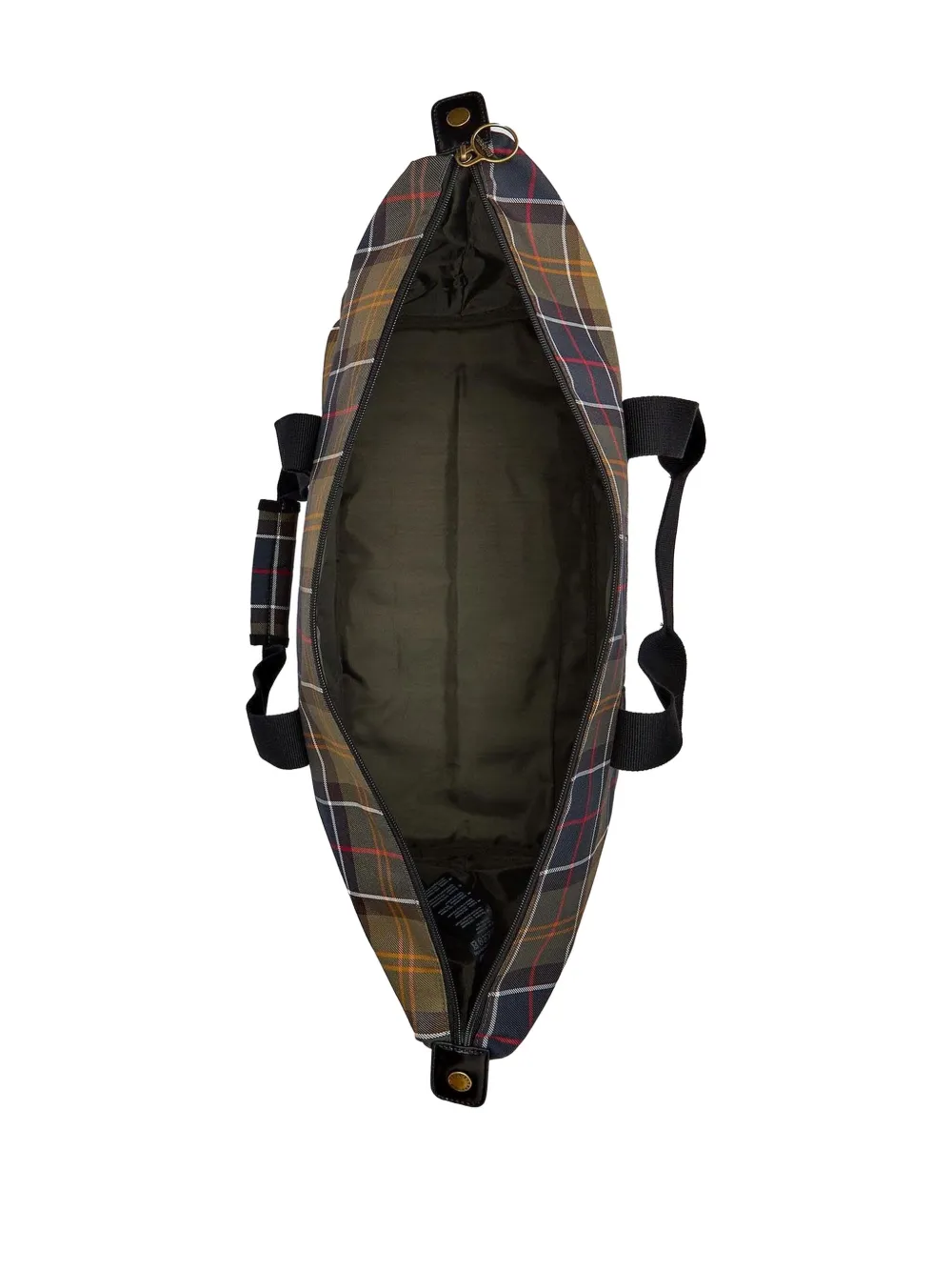 Barbour Checked Travel Bag In Green
