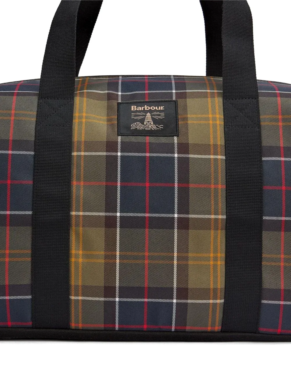 Barbour Checked Travel Bag In Green