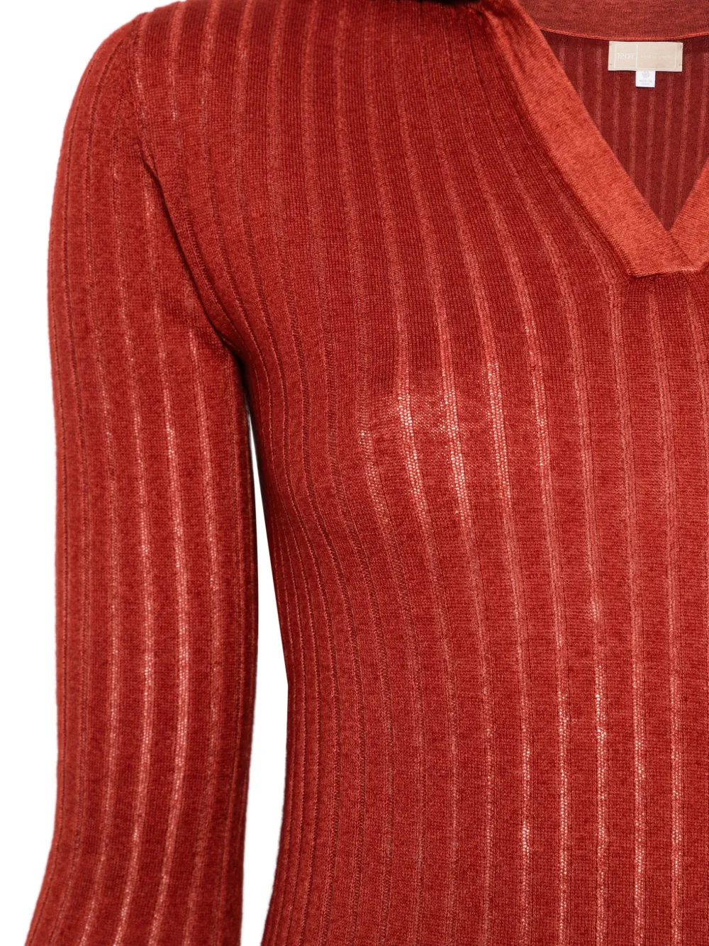120% Lino Ribbed-knit Jumper In Red