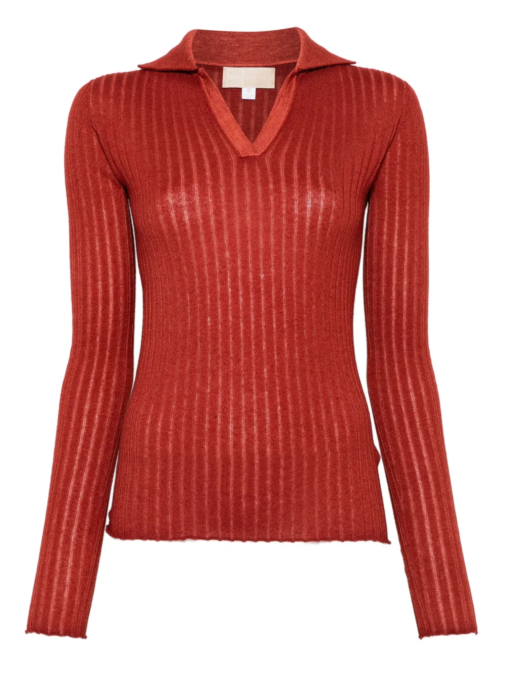 120% Lino ribbed-knit jumper - レッド 120% Lino ribbed-knit jumper - レッド
