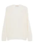 120% Lino sequin-embellished V-neck sweater - White