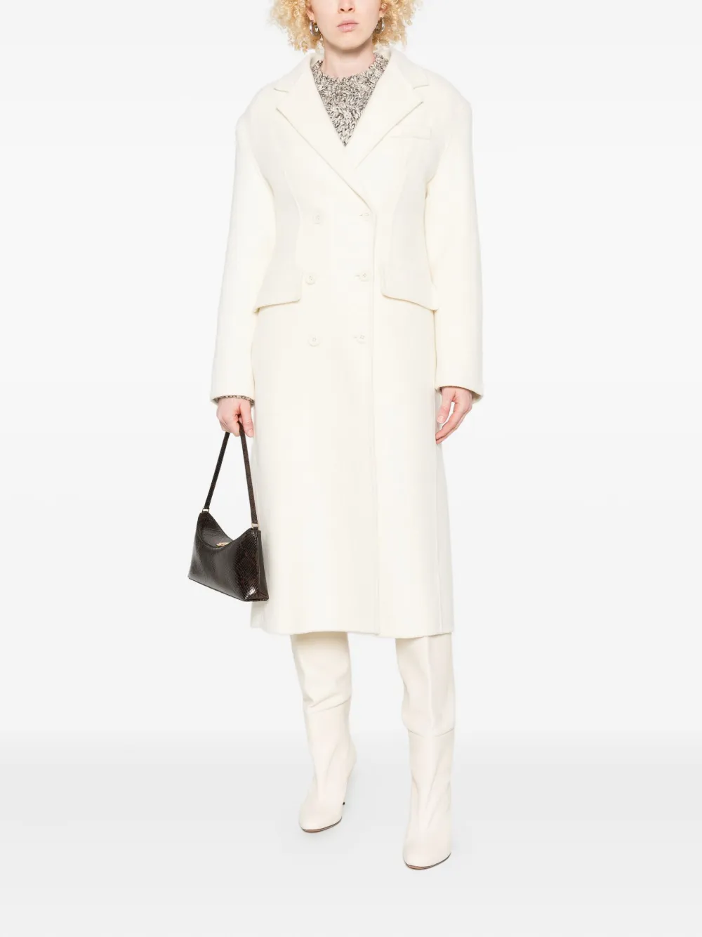 P.a.r.o.s.h Cappotto Doppiopetto Burro In White