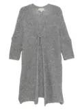 120% Lino sequin-embellished tie-front cardigan - Grey