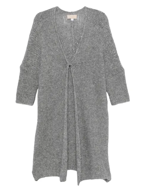 120% Lino sequin-embellished tie-front cardigan
