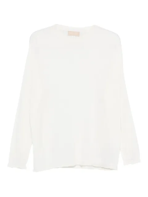 120% Lino long-sleeve round-neck sweater