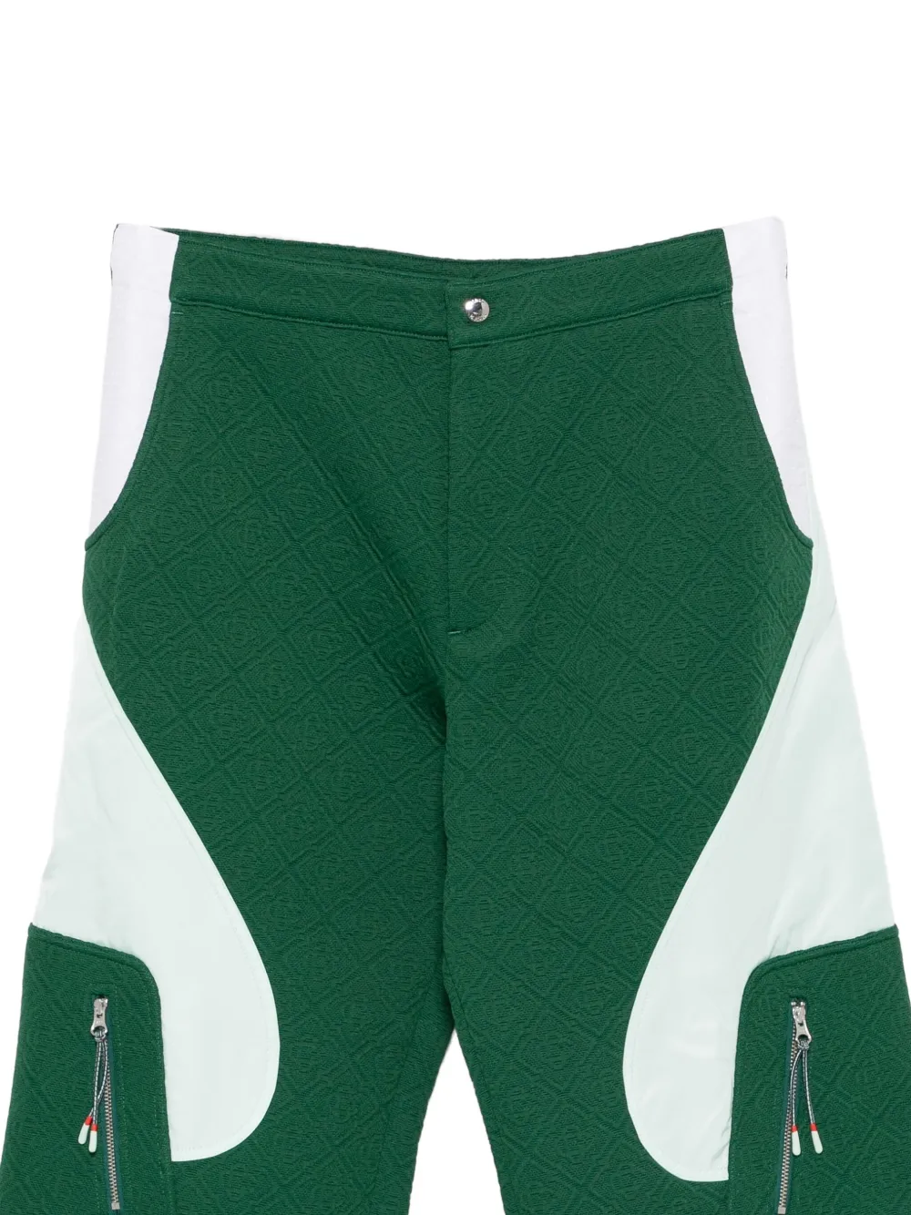 Casablanca Broek met gewatteerde vlakken Groen