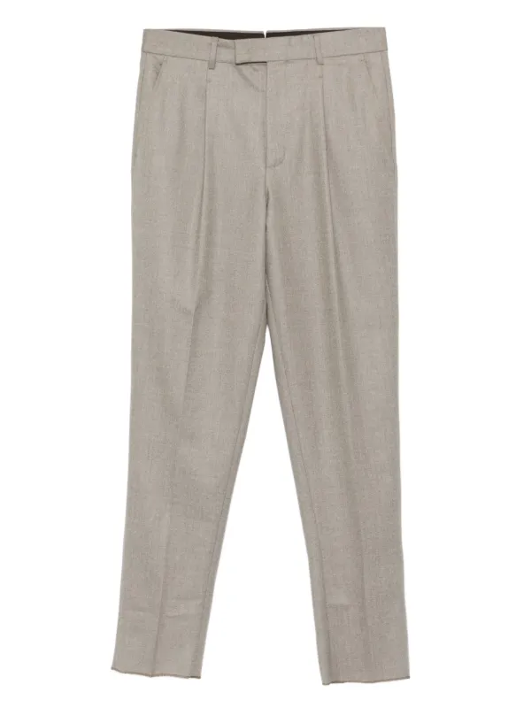 Zegna Press-creased Trousers in Neutrals