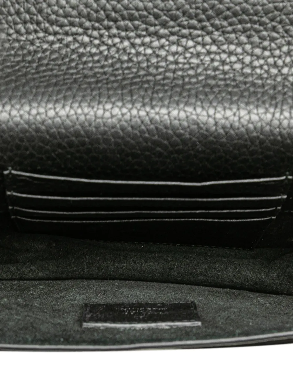 Pre-owned Valentino Garavani 2000-2007 Pebbled Calfskin Rockstud Envelope Wallet On Chain Crossbody Bag In Black
