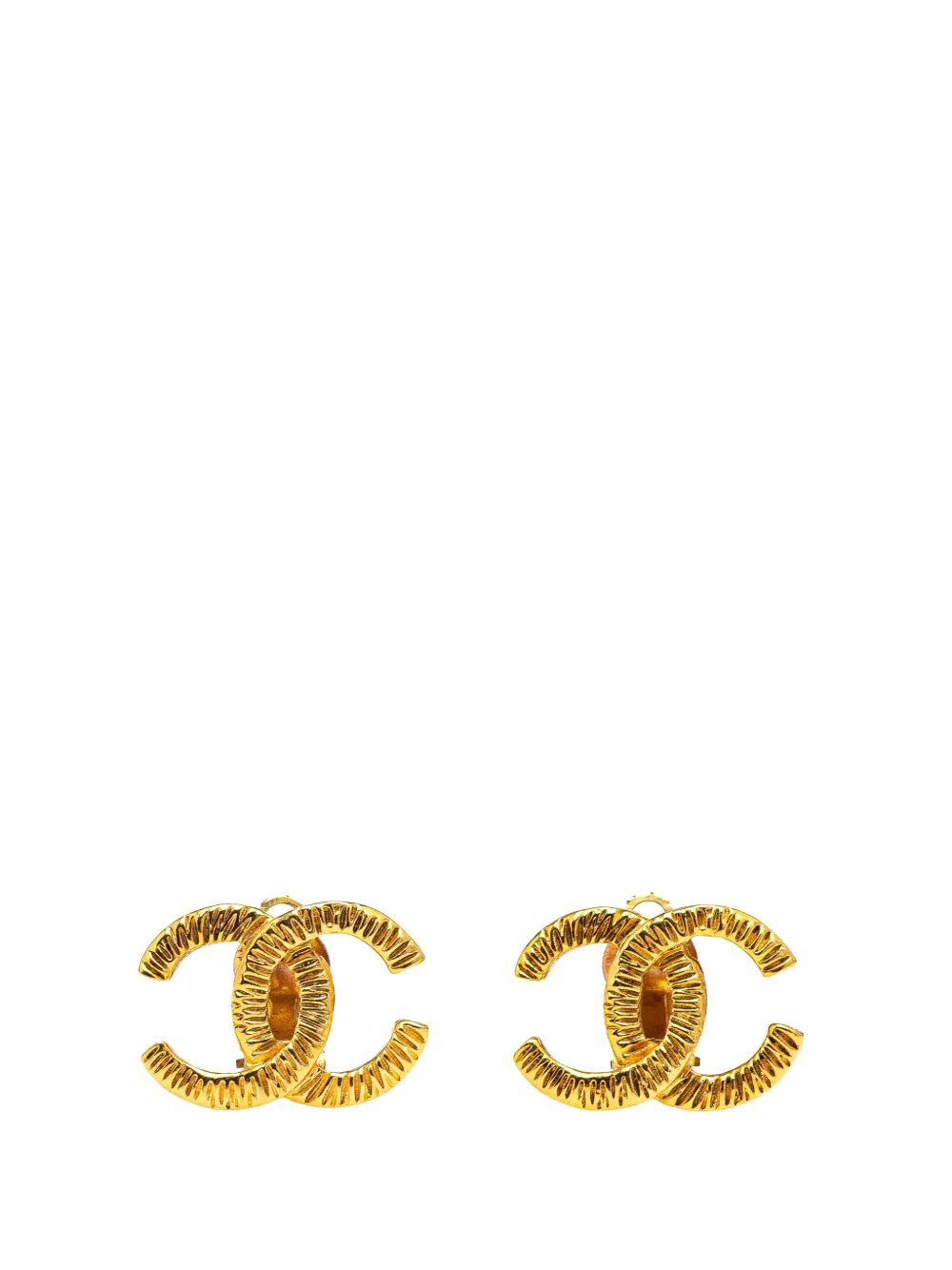 CHANEL Pre-Owned 1970-1980 Gold Plated CC Clip On Earrings costume earrings | Gold | Image 1