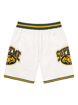 Supreme Vinci Por Noi soccer-print Shorts | Orange | FARFETCH IN