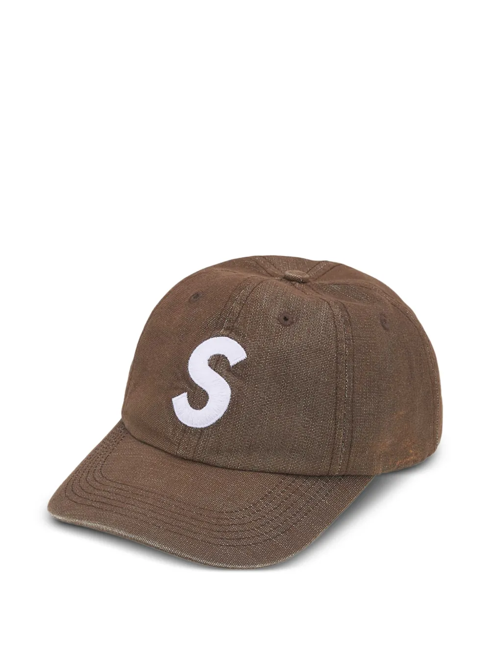 Supreme Cordura Denim S Logo Cap In Brown