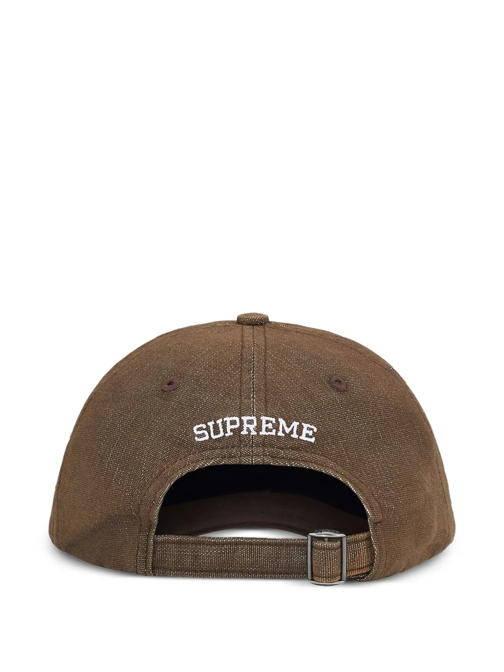 Supreme Cordura Denim S Logo Cap In Brown