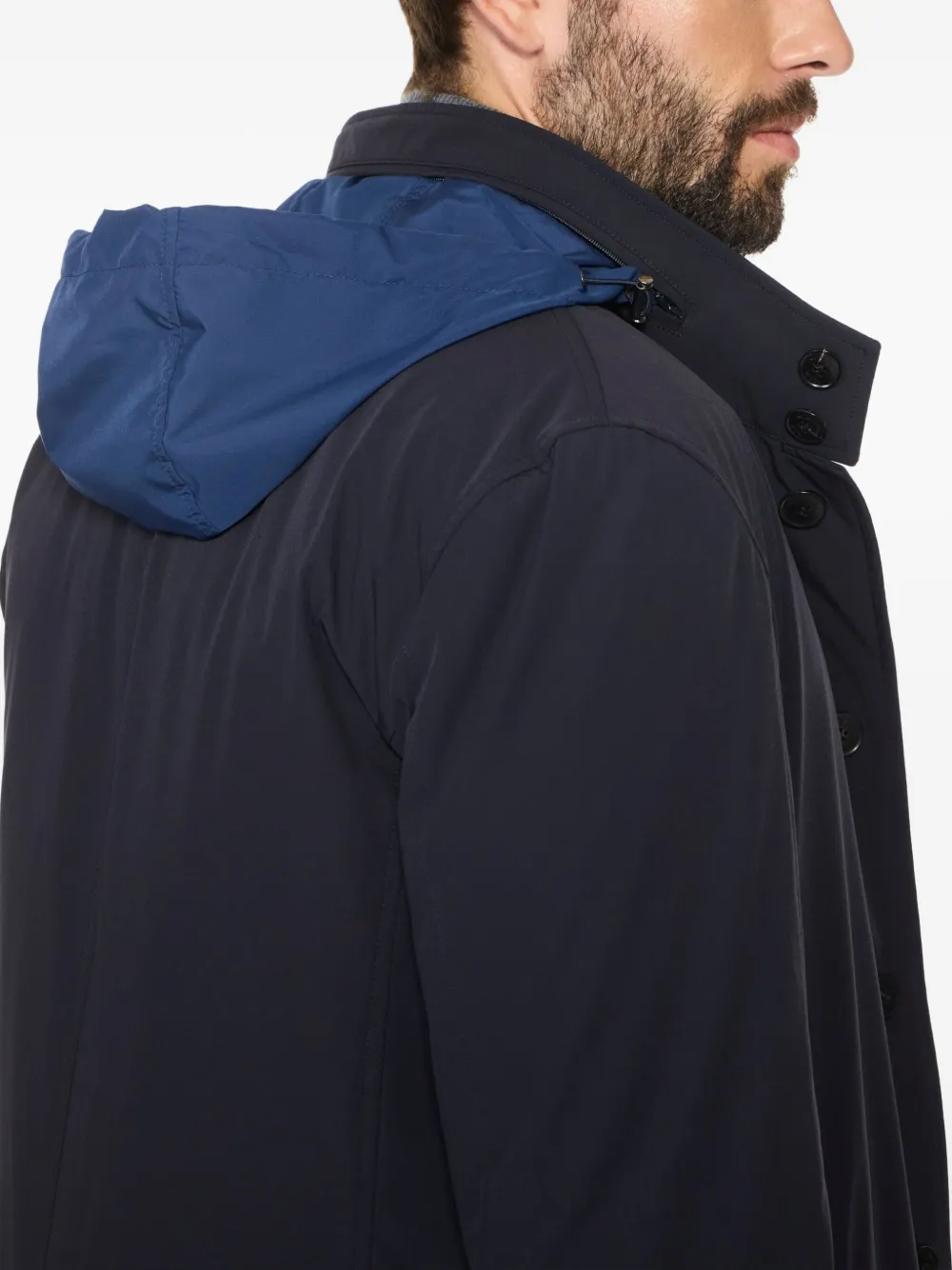 Norwegian Wool Long Traveler Coat In Blue