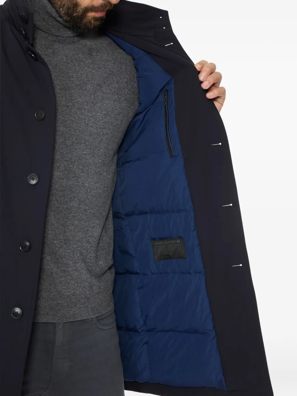 Norwegian Wool Long Traveler Coat In Blue