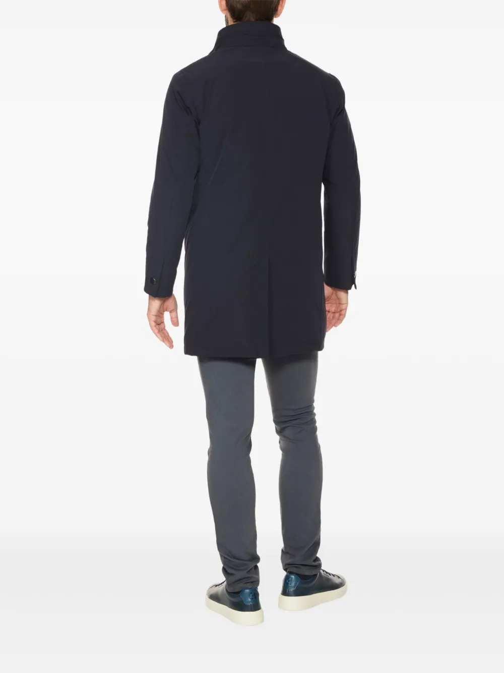 Norwegian Wool Long Traveler Coat In Blue