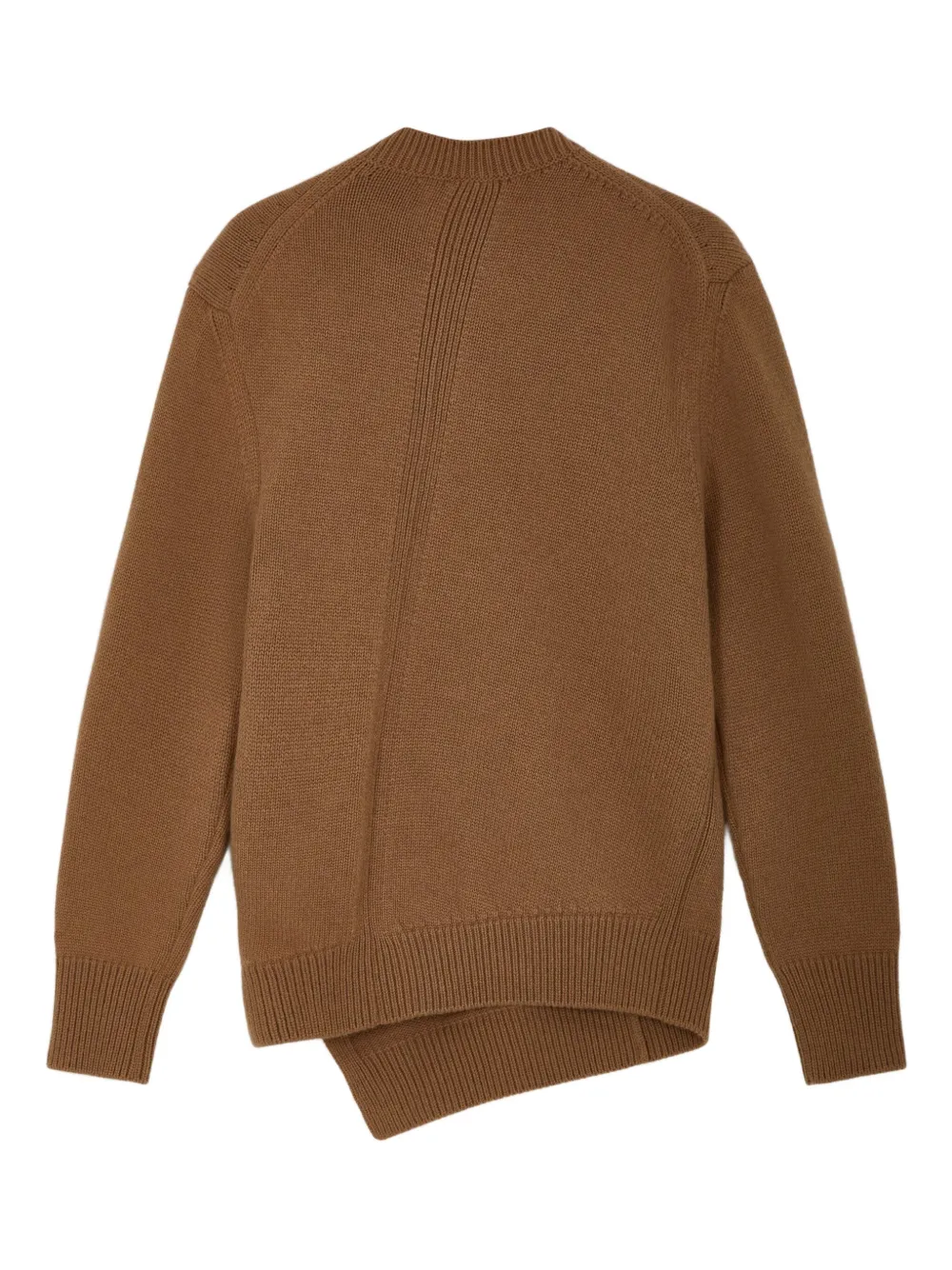 Jil Sander Asymmetric Wool Sweater In Brown