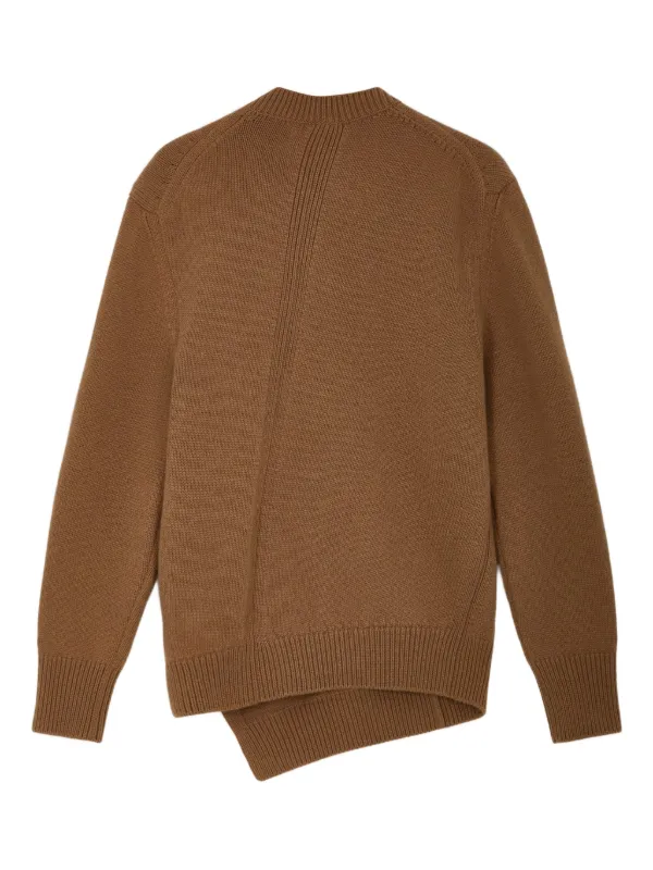 Jil Sander Asymmetric Wool Sweater | Brown | FARFETCH ID