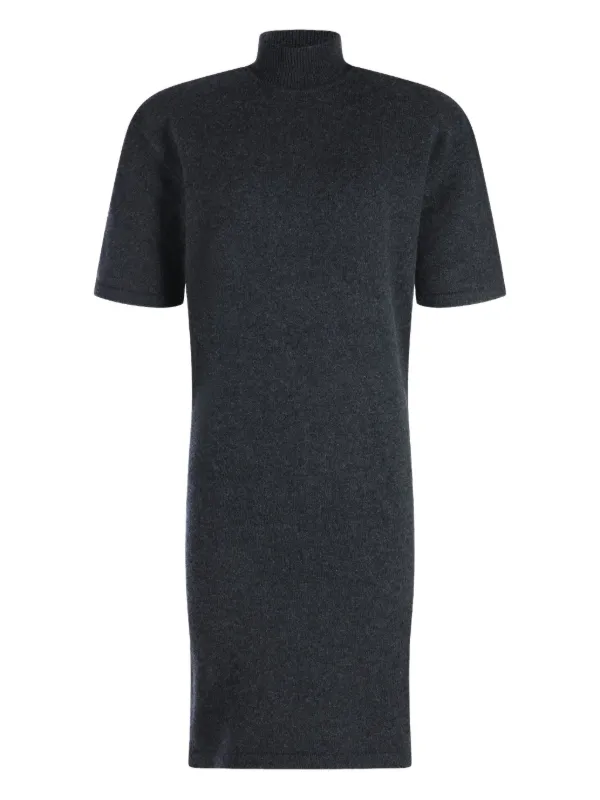 black short sleeve turtleneck dress TERNE Black Turtleneck Minidress