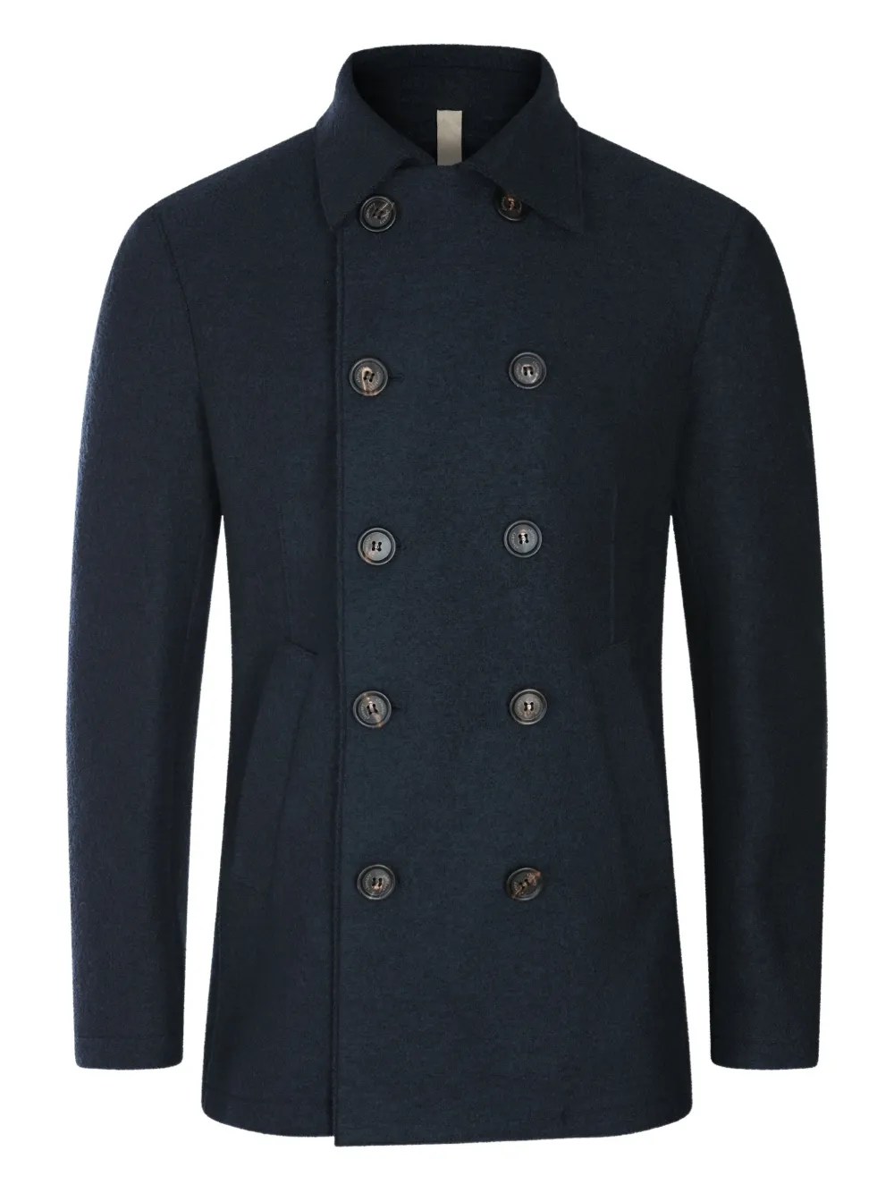 Eleventy Double-breasted Wool Coat In Blue