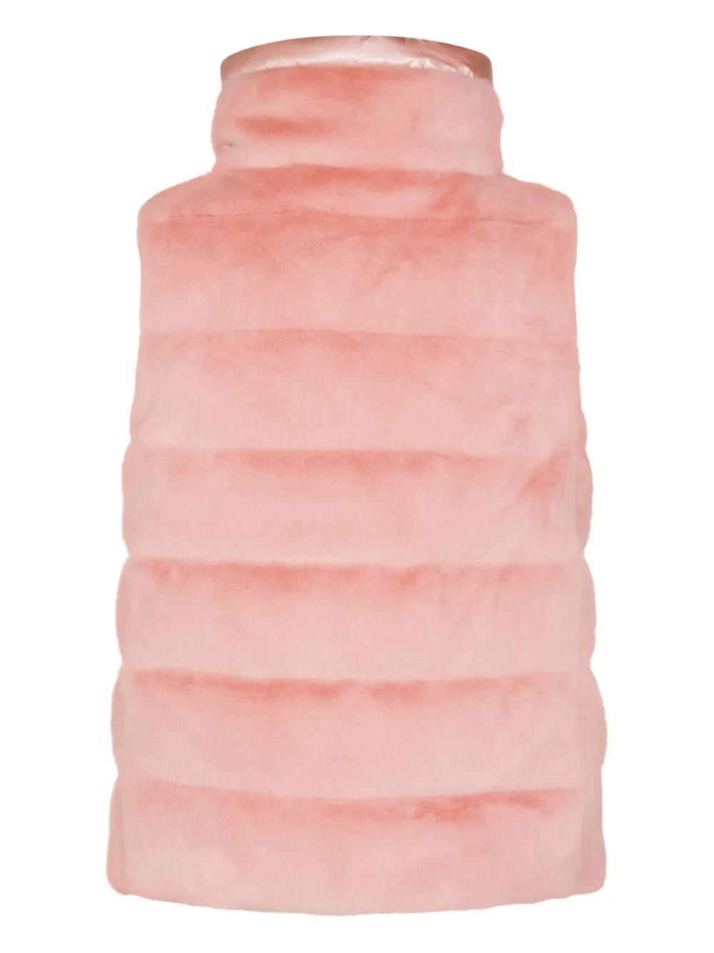 Herno Luxe Sleeveless Down Jacket With Faux Fur In Pink