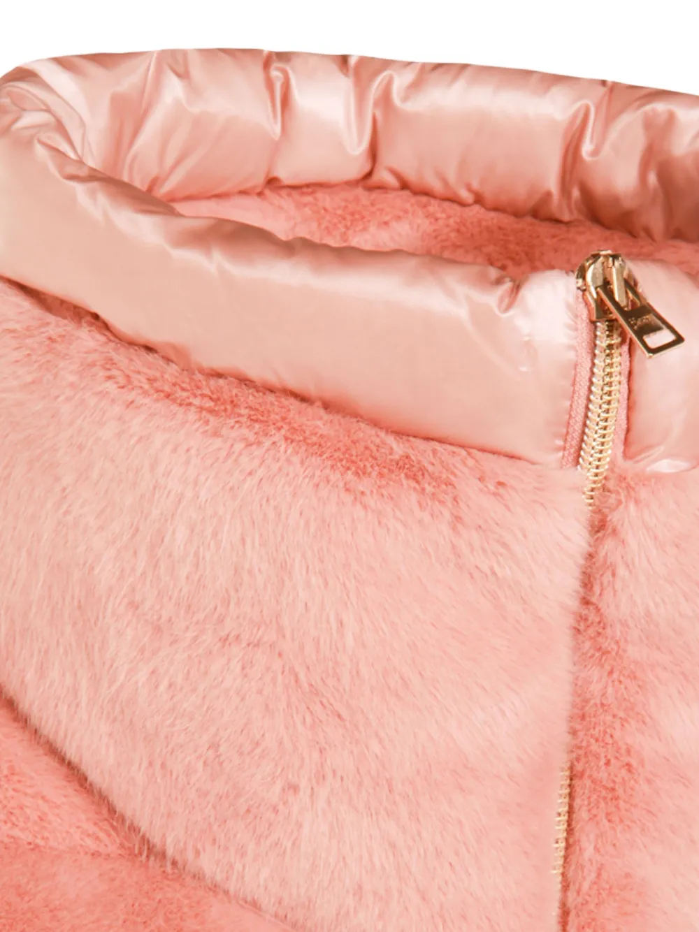 Herno Luxe Sleeveless Down Jacket With Faux Fur In Pink