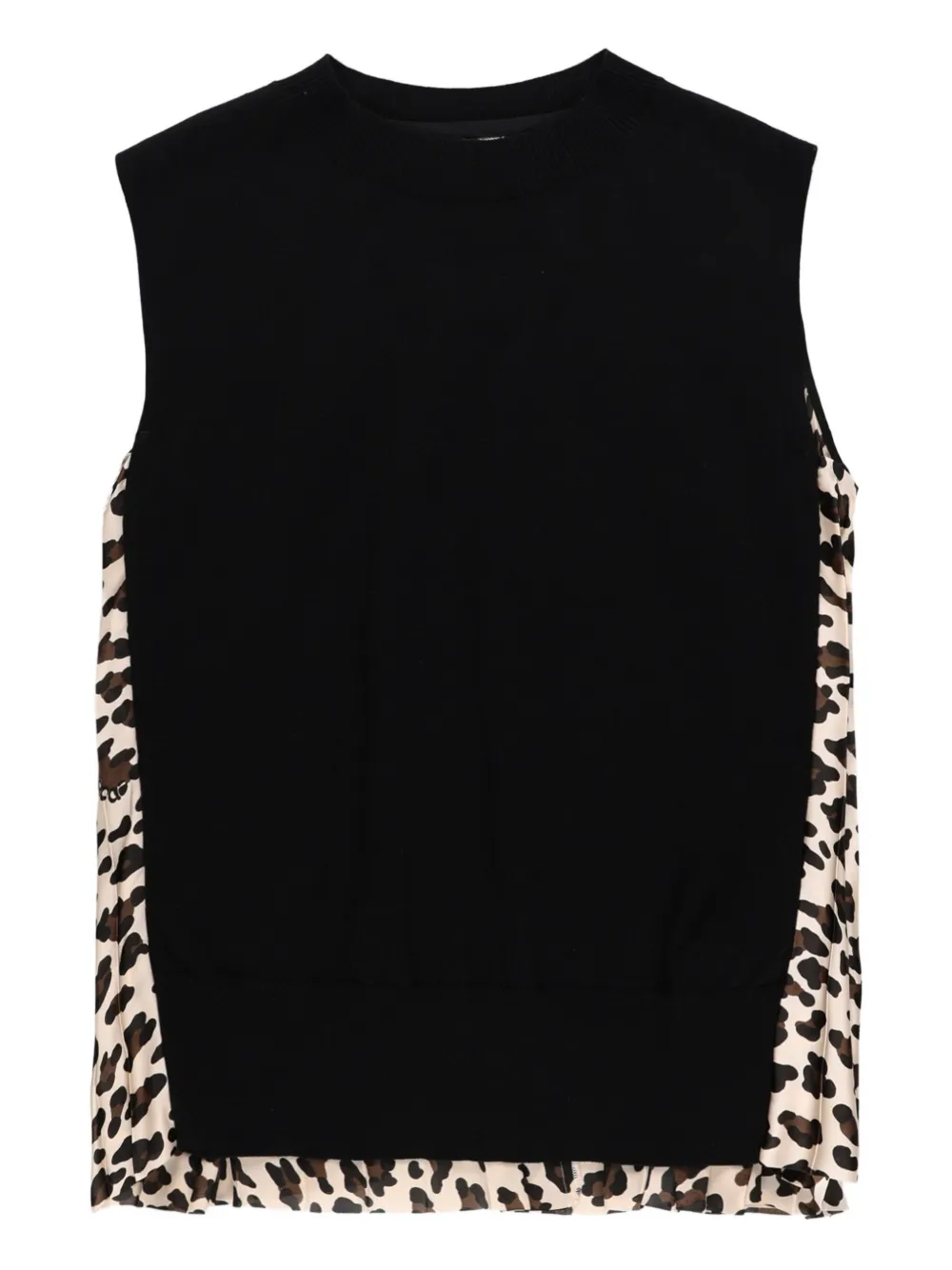 sacai Top con stampa leopardata - Nero