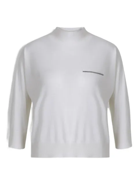 Peserico ribbed-hem embellished sweater