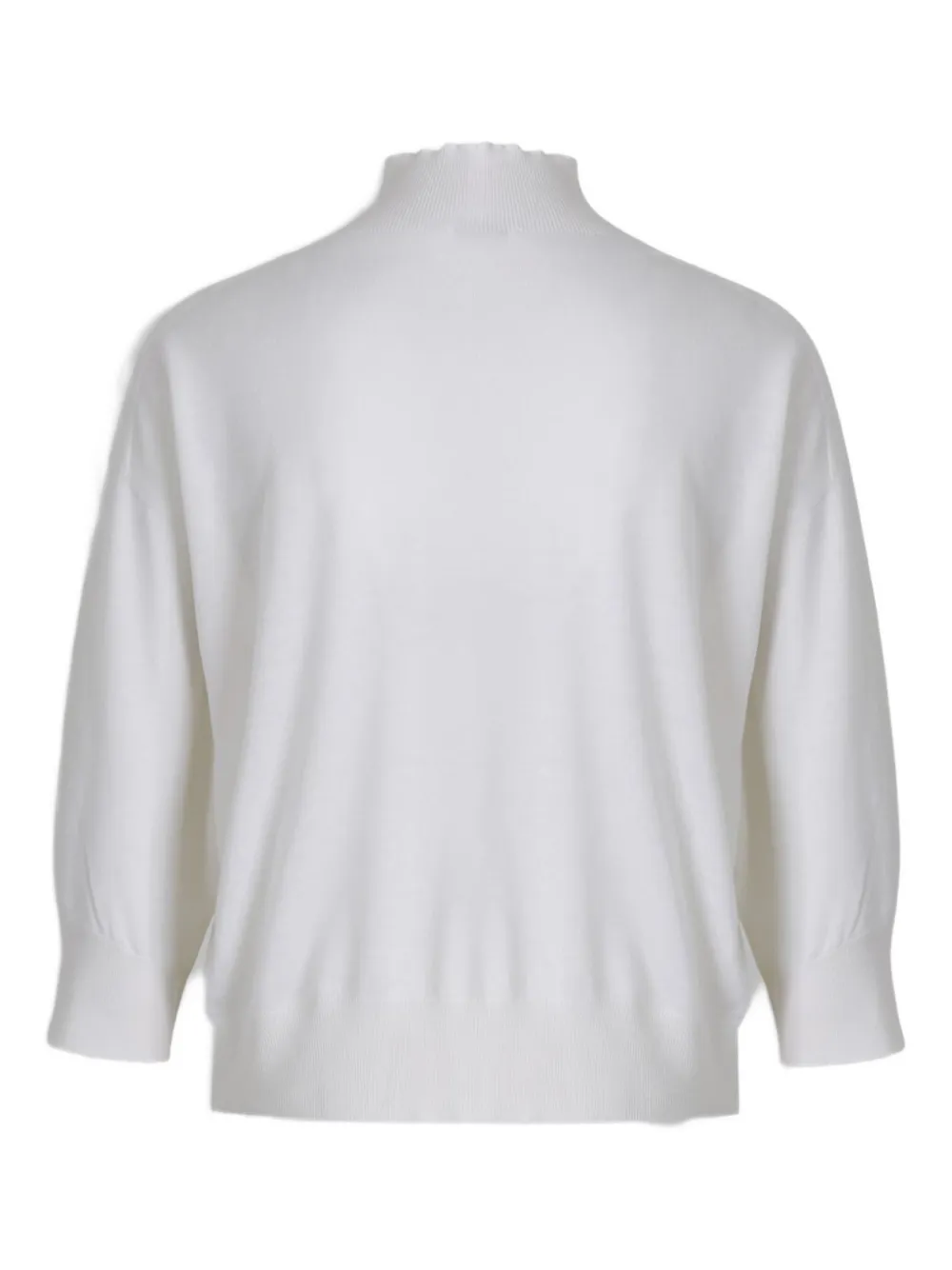 Peserico Ribbed-hem Embellished Sweater In White