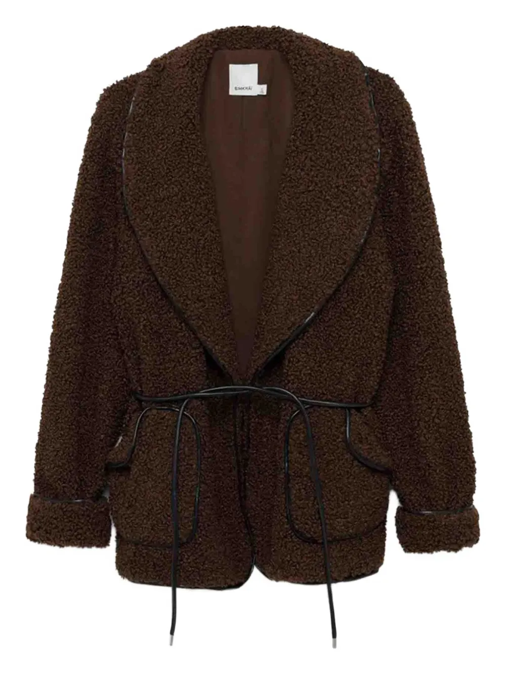 Simkhai tie-waist fleece jacket coat | Brown | Image 1