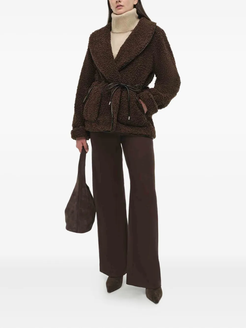Simkhai tie-waist fleece jacket coat | Single Breasted Coats | Image 2