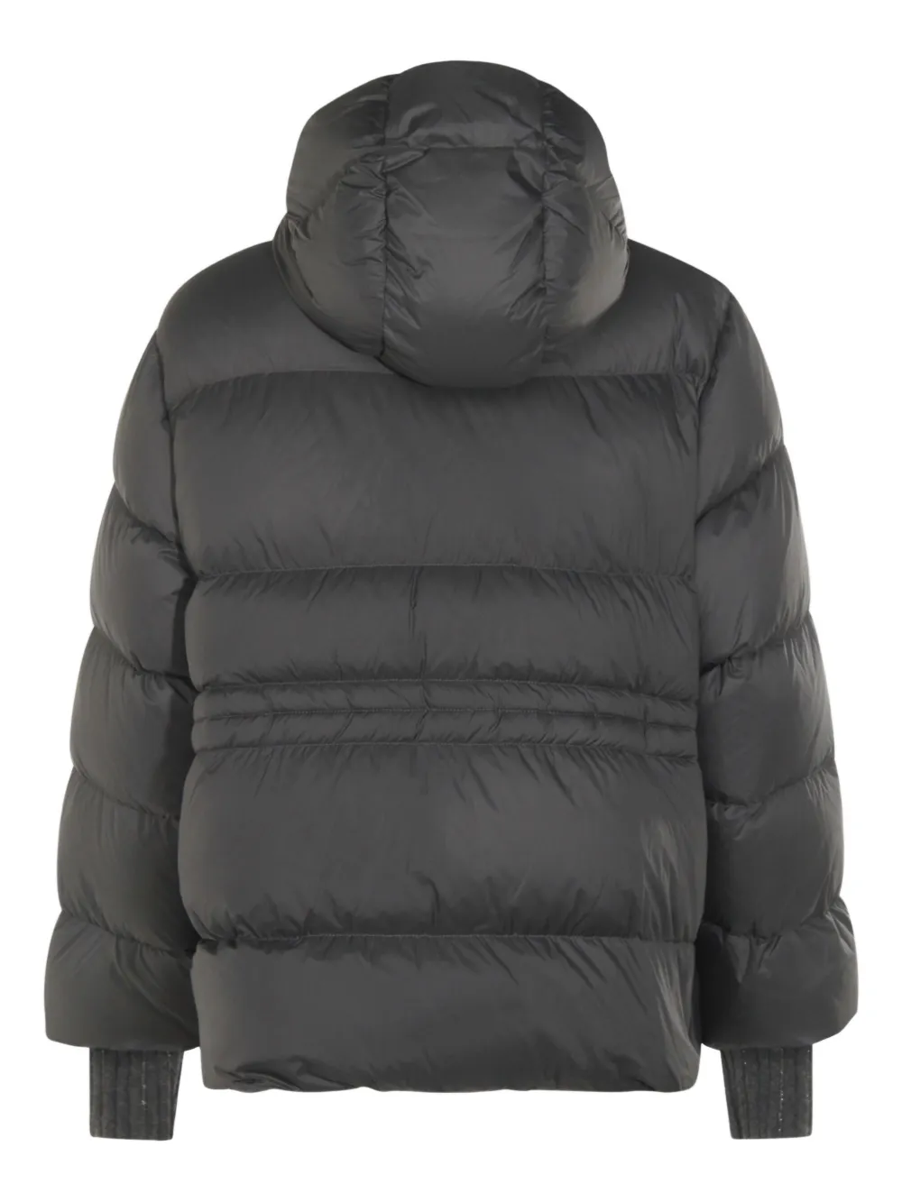 Fabiana Filippi Hooded Quilted Down Jacket Drawstring Detail In Gray