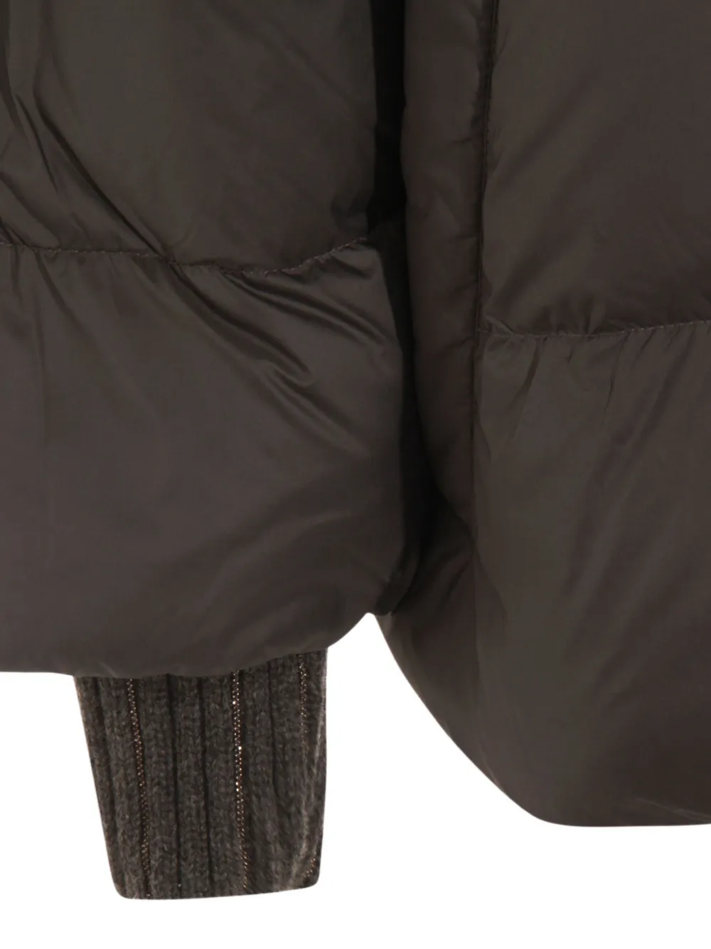 Fabiana Filippi Hooded Quilted Down Jacket Drawstring Detail In Gray