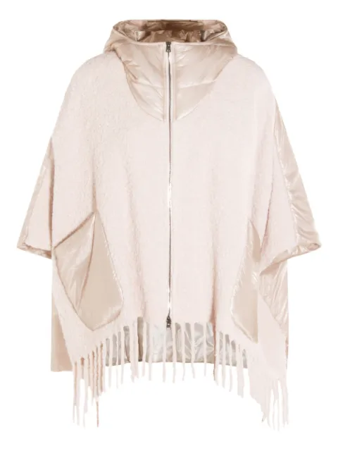 Herno hooded fringed cape