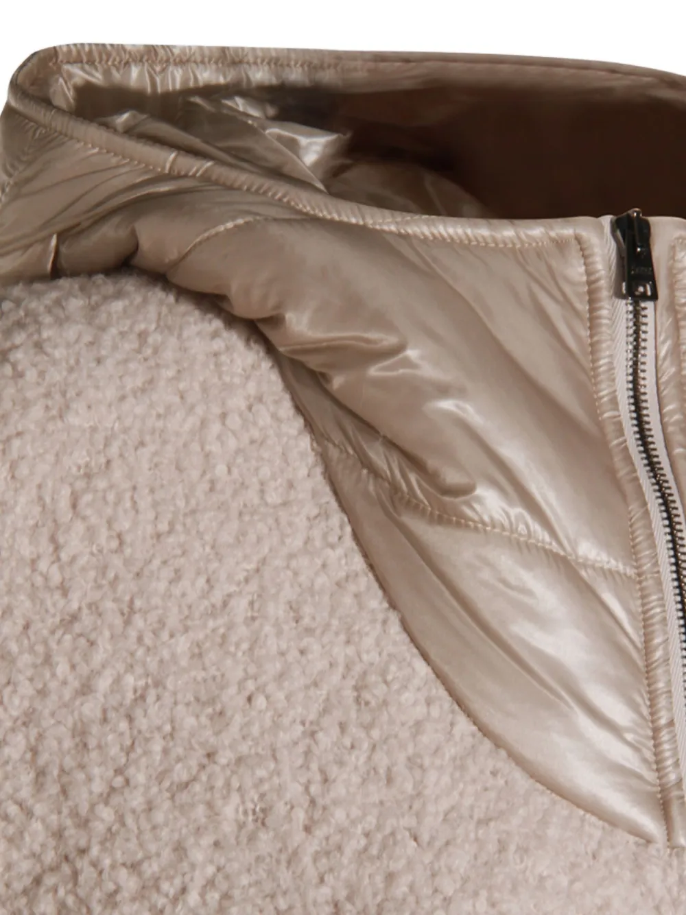 Herno Hooded Fringed Cape In Neutral