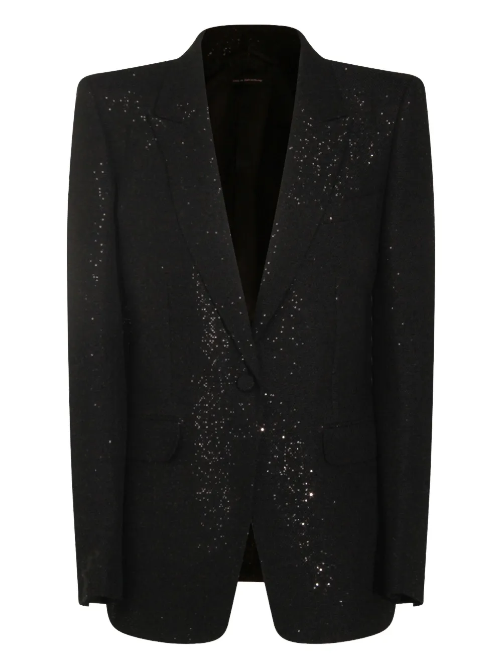 Tom Ford Sequin-embellished Single-breasted Blazer In Black