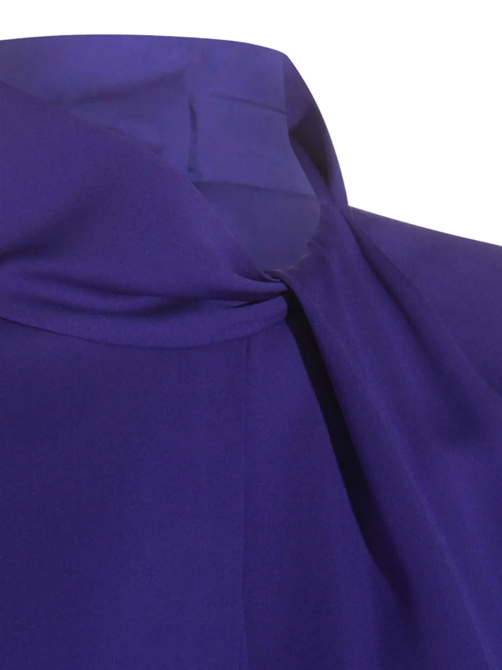 Tom Ford Long Sleeve High Neck Top With Back Pleat In Blue