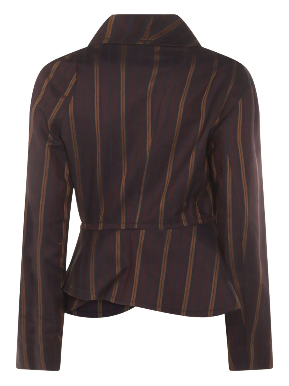 Vivienne Westwood Striped Blazer With Long Sleeves And Pockets In Brown
