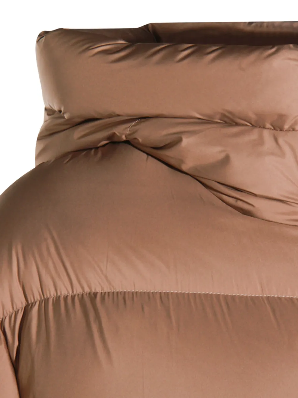 Fabiana Filippi Hooded Long Quilted Down Jacket In Neutral