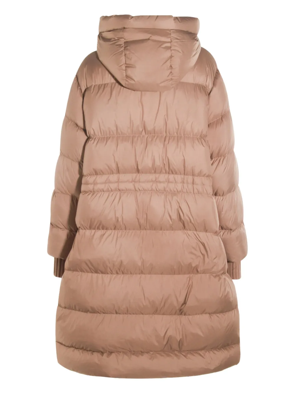 Fabiana Filippi Hooded Long Quilted Down Jacket In Neutral