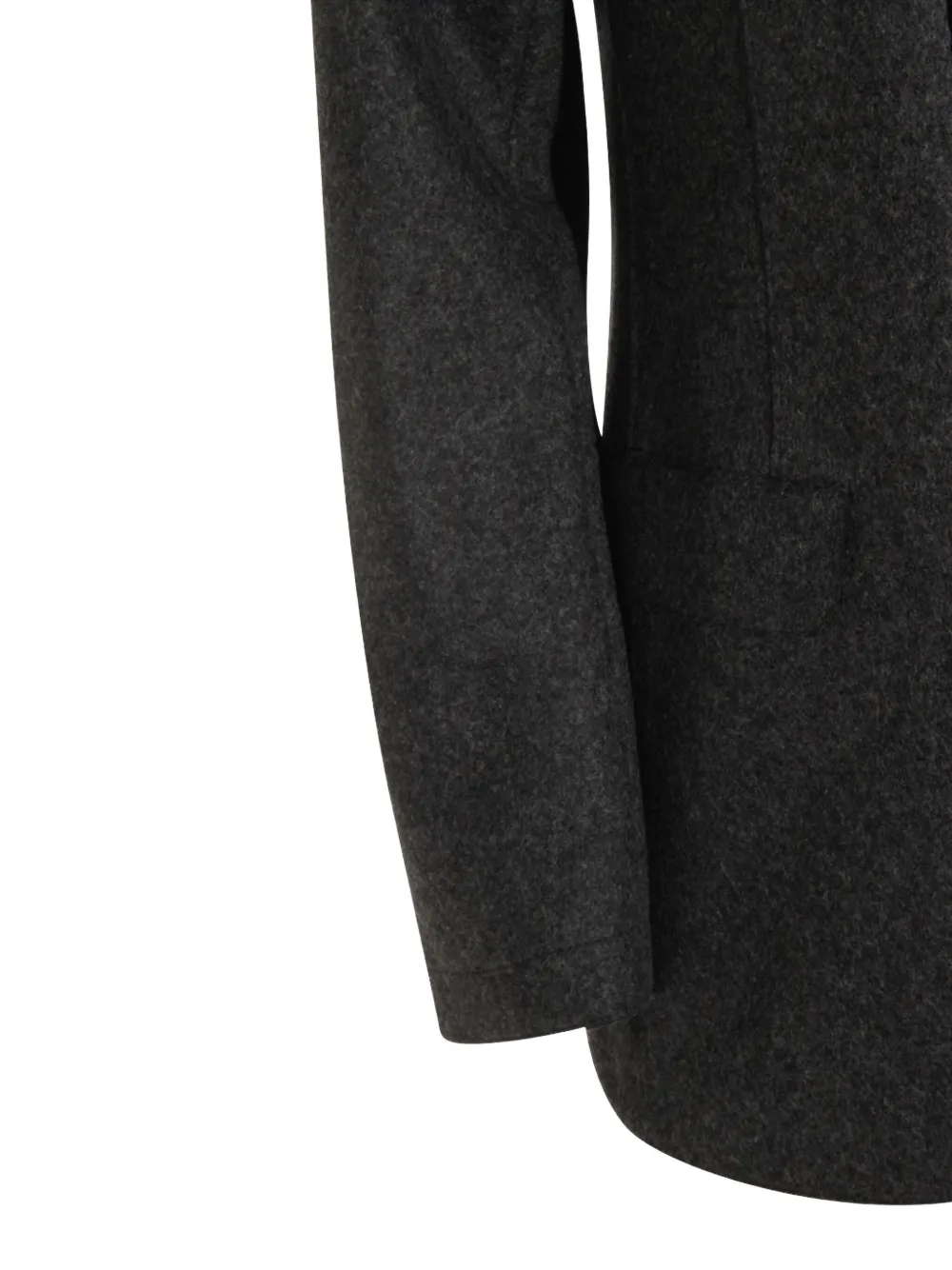 Eleventy Wool Blend Flannel Blazer With Removable Hooded Bib In Black