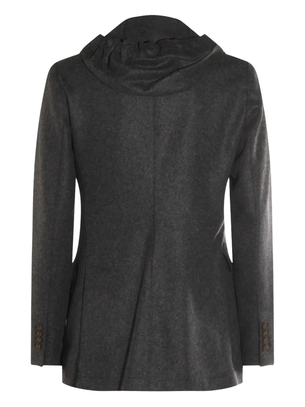 Eleventy Wool Blend Flannel Blazer With Removable Hooded Bib In Black