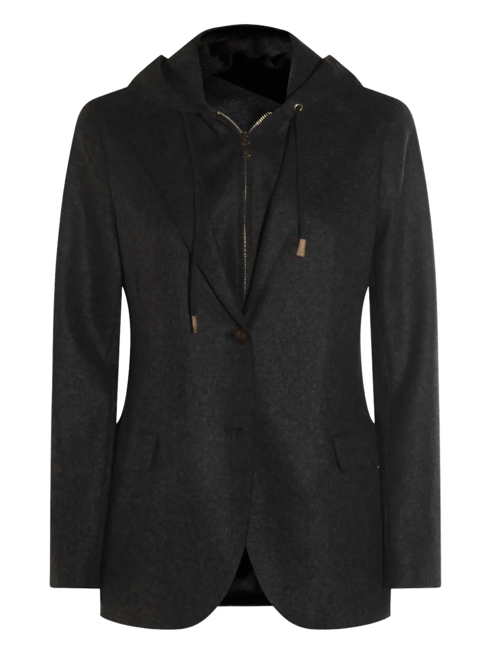 Eleventy hooded single-button jacket | Grey | Image 1