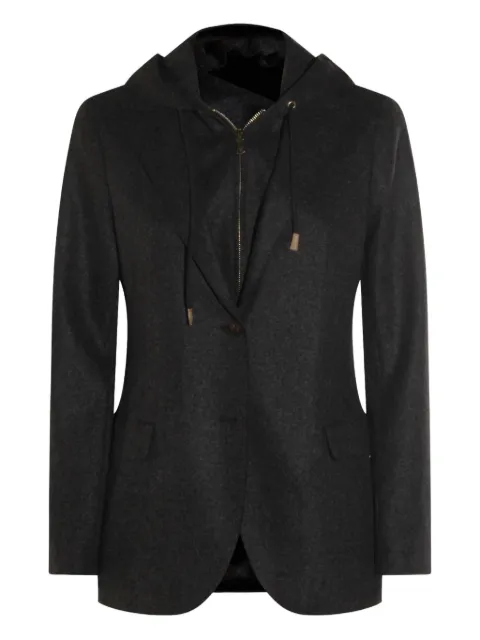 Eleventy hooded single-button jacket