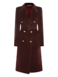 Tagliatore double-breasted belted coat - BORDEUAX