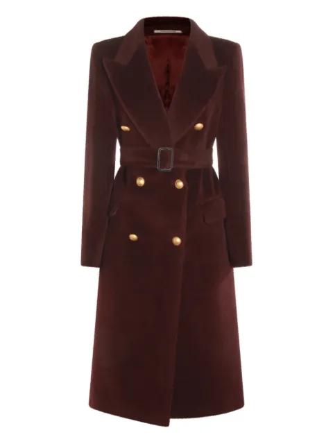 Tagliatore double-breasted belted coat