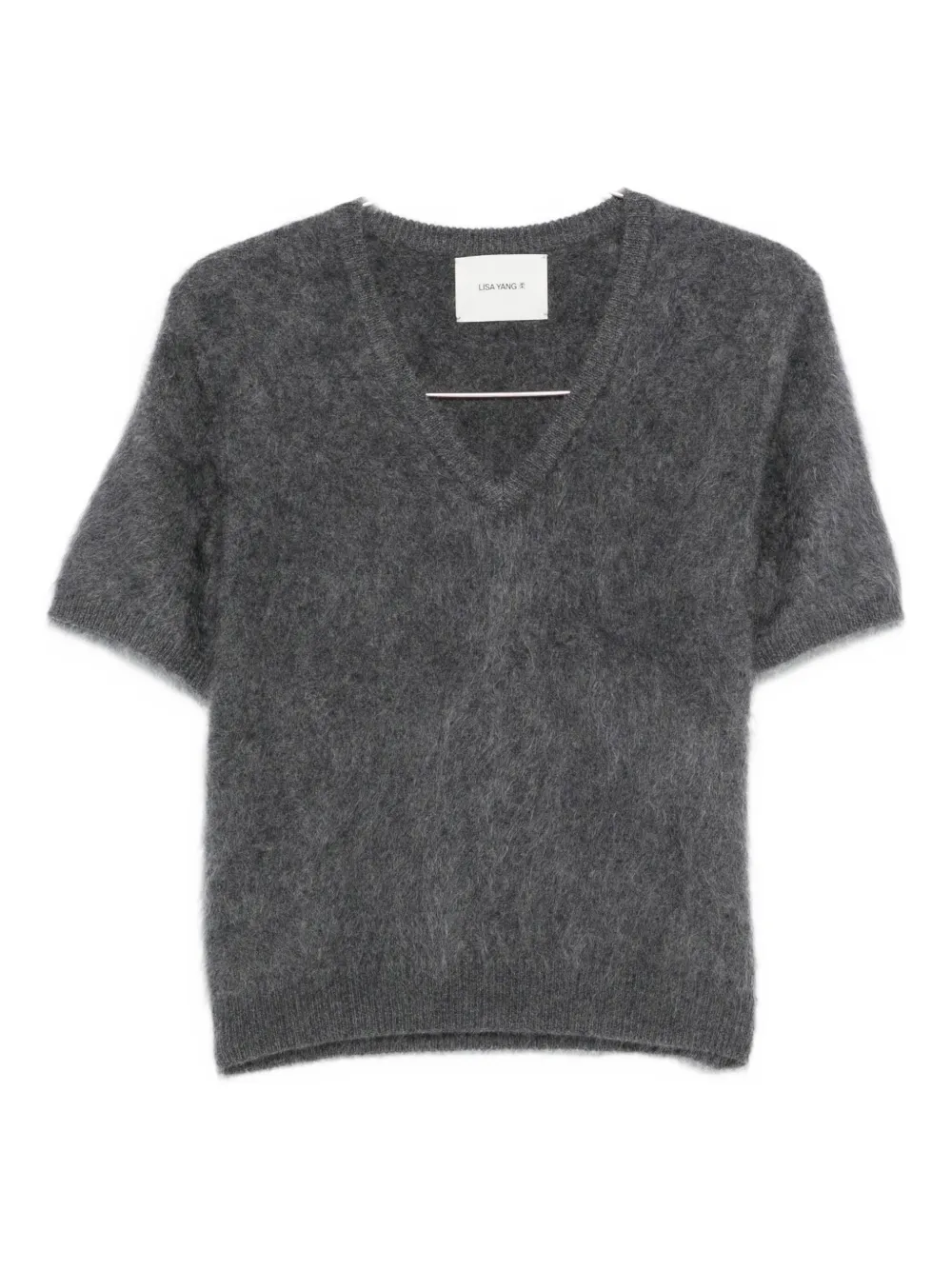 Lisa Yang V-neck Short-sleeve Sweater In Gray